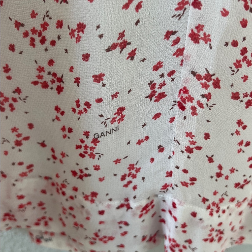 GANNI Printed Georgette Mini Dress. Size XS (34) - Picture 8 of 12